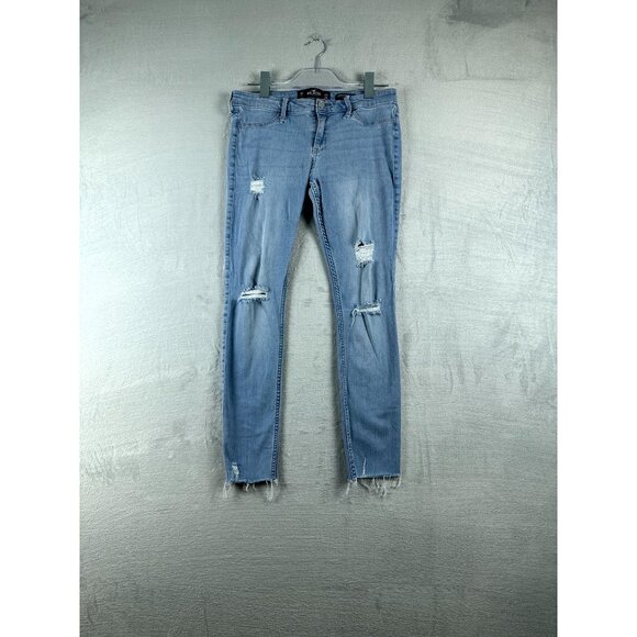 Hollister California Women's Legging Jeans Advanced Stretch Distressed Blue 11R - Picture 1 of 9